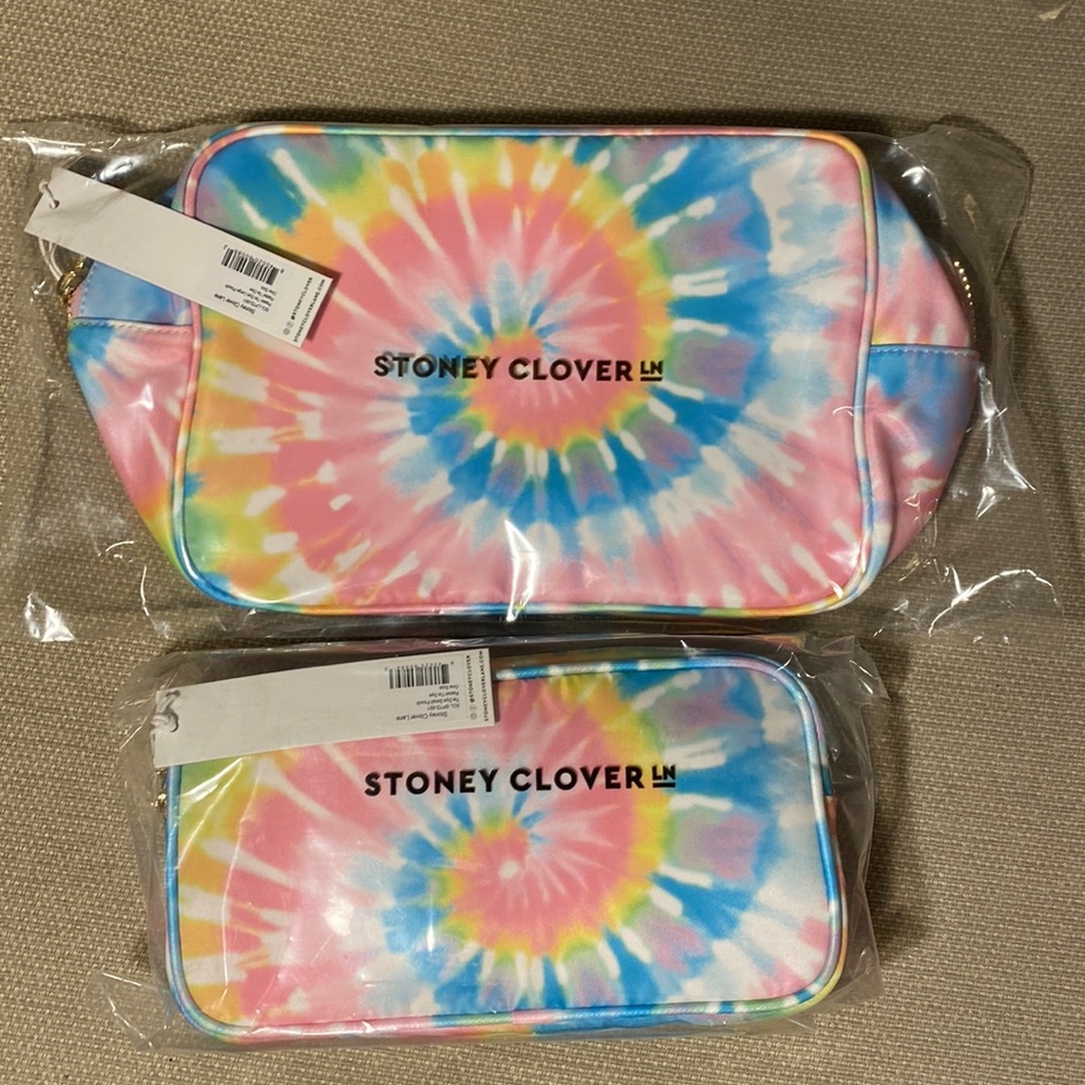 Stoney Clover Lane Tie Dye Small Pouch & Large Pouch Combo NWT